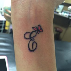 Tattoo script E for Emma